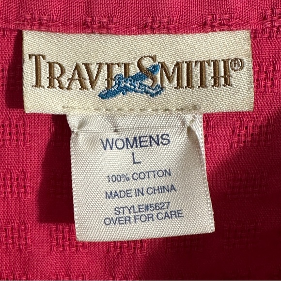 Travelsmith size large button down tunic, 100% cotton, travel, spring, comfy - Picture 3 of 10